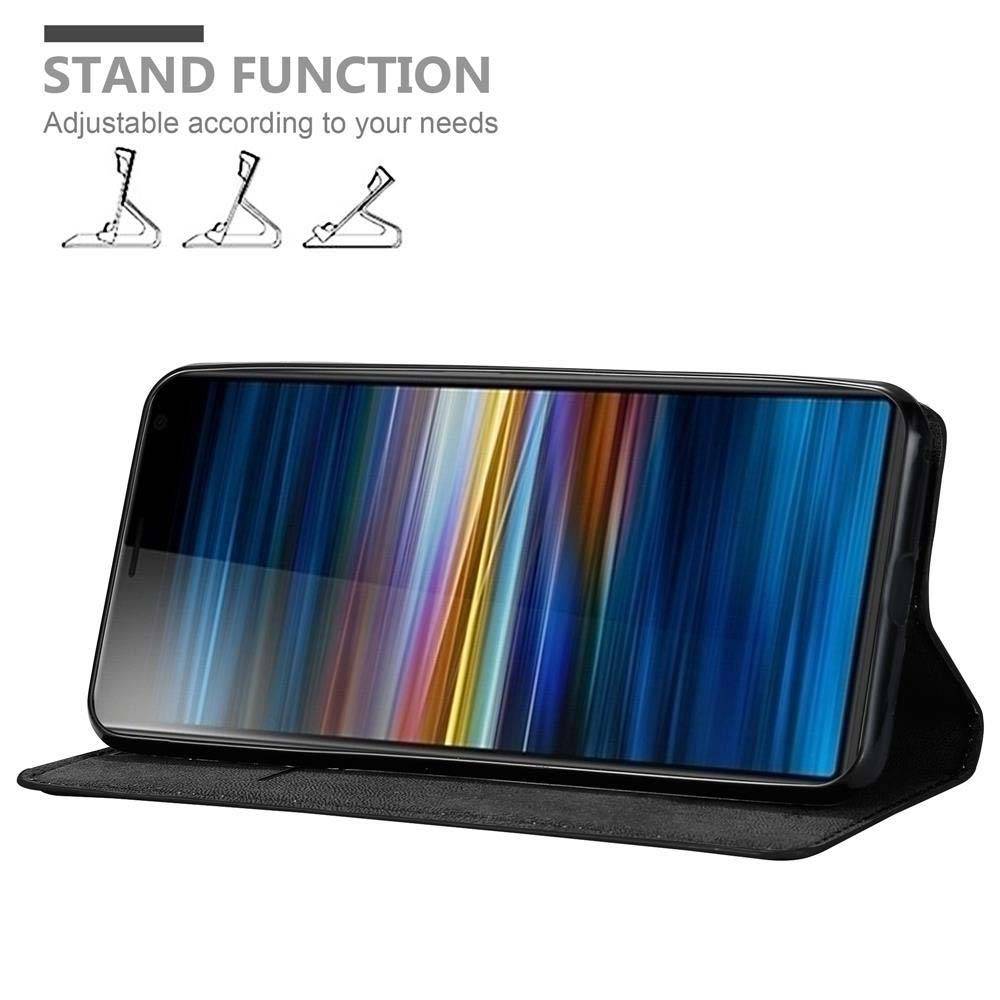 Cadorabo Hülle für Sony Xperia 10 PLUS Schutz Hülle in Schwarz Handyhülle Etui Case Cover Magnetverschluss