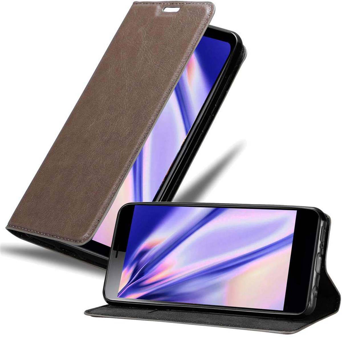 Cadorabo Hülle für Sony Xperia L3 Schutz Hülle in Braun Handyhülle Etui Case Cover Magnetverschluss