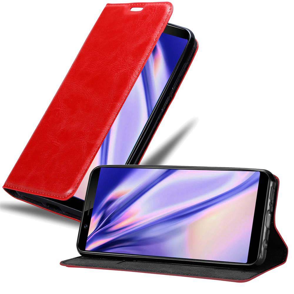 Cadorabo Hülle für Vivo Y71 Schutz Hülle in Rot Handyhülle Etui Case Cover Magnetverschluss