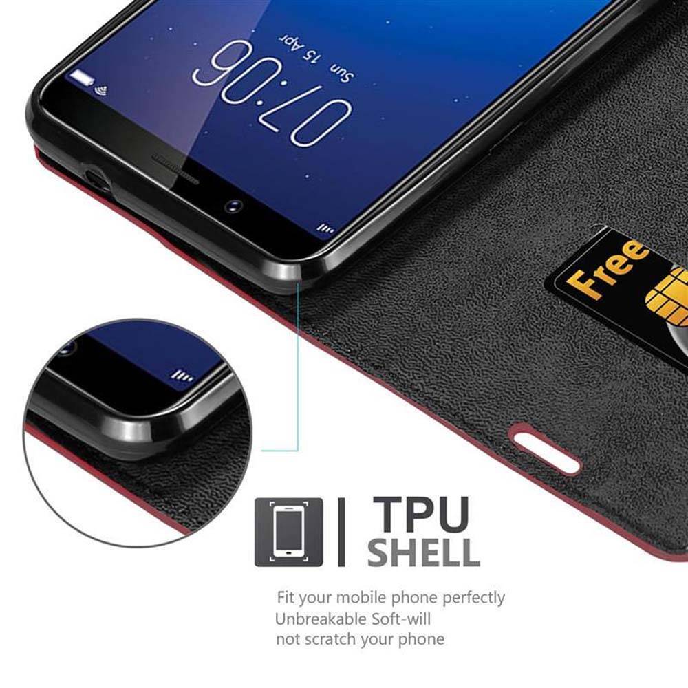 Cadorabo Hülle für Vivo Y71 Schutz Hülle in Rot Handyhülle Etui Case Cover Magnetverschluss