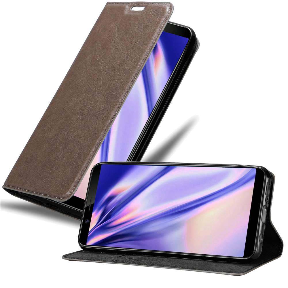 Cadorabo Hülle für Vivo Y71 Schutz Hülle in Braun Handyhülle Etui Case Cover Magnetverschluss