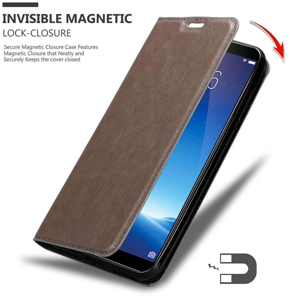 Cadorabo Hülle für Vivo Y71 Schutz Hülle in Braun Handyhülle Etui Case Cover Magnetverschluss