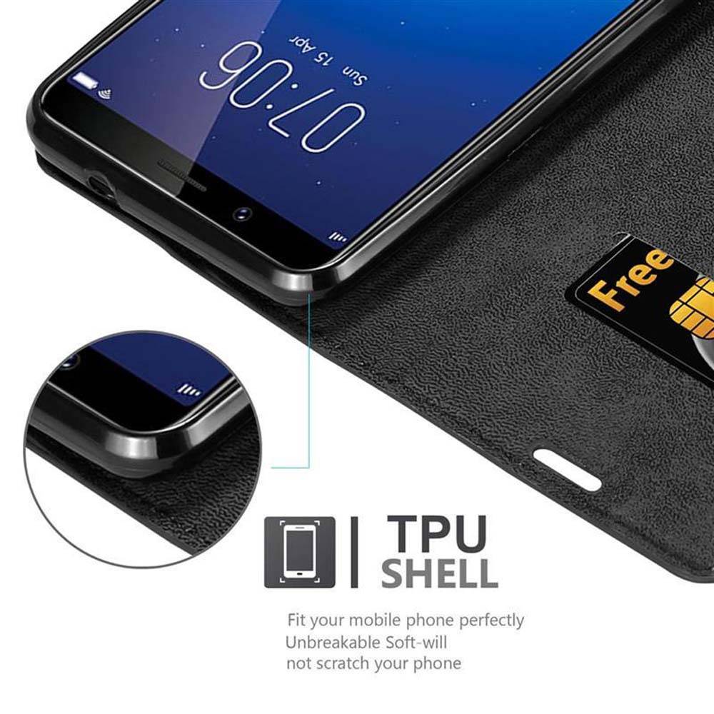 Cadorabo Hülle für Vivo Y71 Schutz Hülle in Schwarz Handyhülle Etui Case Cover Magnetverschluss