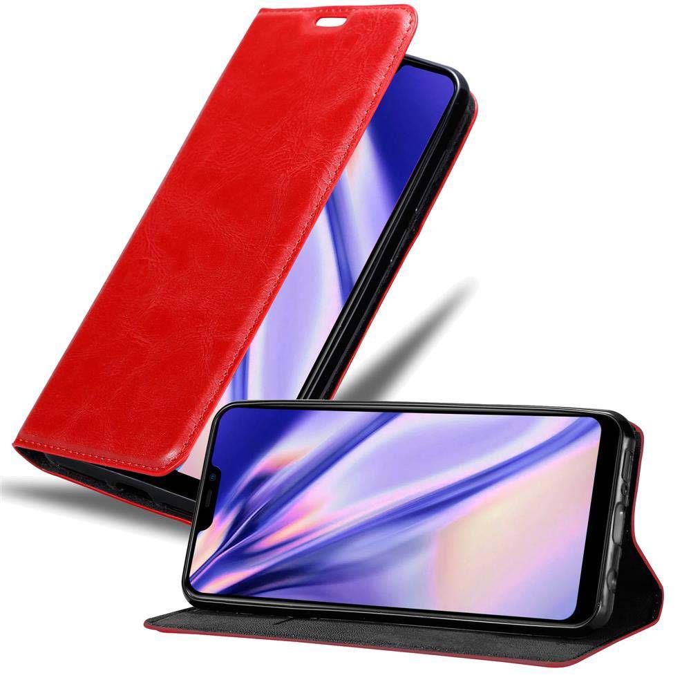 Cadorabo Hülle für Vivo Y81i Schutz Hülle in Rot Handyhülle Etui Case Cover Magnetverschluss