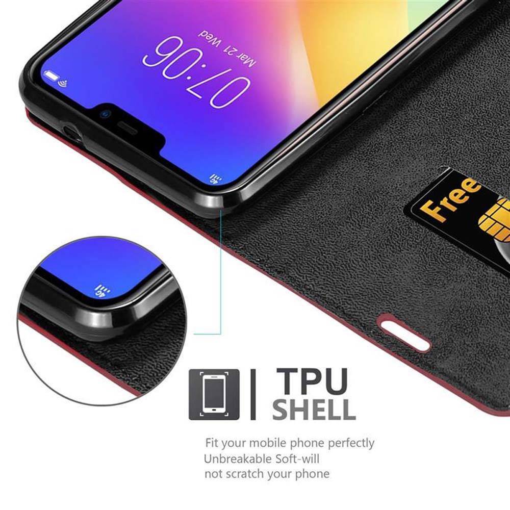 Cadorabo Hülle für Vivo Y81i Schutz Hülle in Rot Handyhülle Etui Case Cover Magnetverschluss