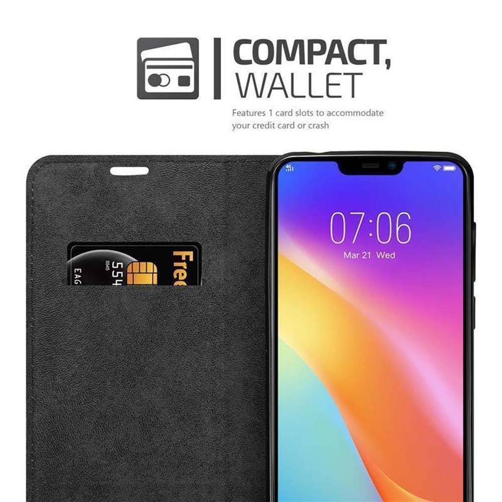 Cadorabo Hülle für Vivo Y81i Schutz Hülle in Schwarz Handyhülle Etui Case Cover Magnetverschluss