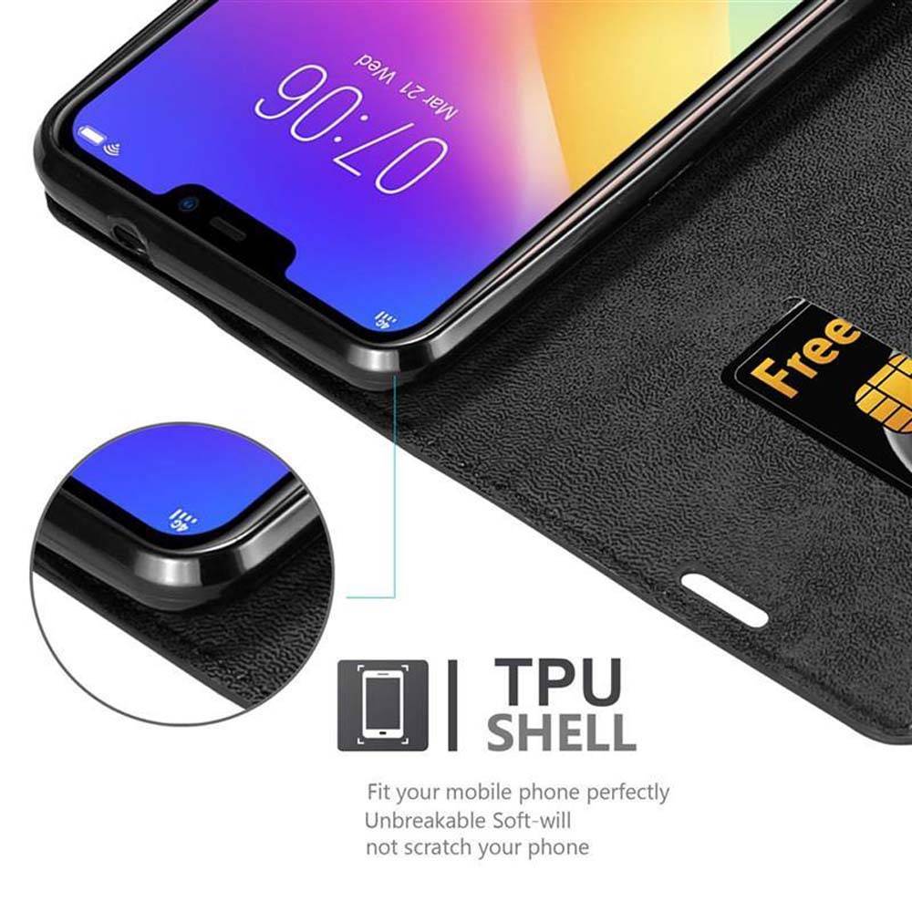 Cadorabo Hülle für Vivo Y81i Schutz Hülle in Schwarz Handyhülle Etui Case Cover Magnetverschluss