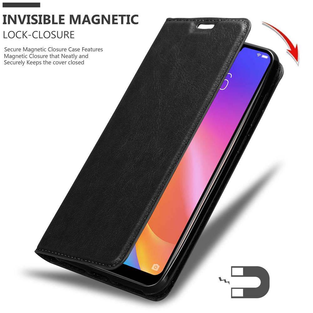 Cadorabo Hülle für Vivo Y81i Schutz Hülle in Schwarz Handyhülle Etui Case Cover Magnetverschluss