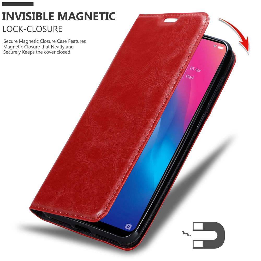 Cadorabo Hülle für Vivo Y85 Schutz Hülle in Rot Handyhülle Etui Case Cover Magnetverschluss