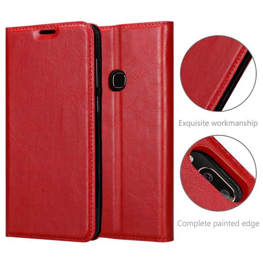 Cadorabo Hülle für Vivo Y85 Schutz Hülle in Rot Handyhülle Etui Case Cover Magnetverschluss