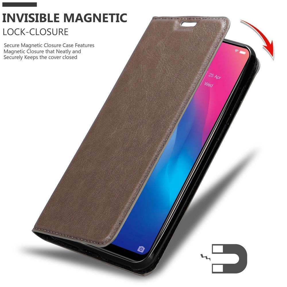 Cadorabo Hülle für Vivo Y85 Schutz Hülle in Braun Handyhülle Etui Case Cover Magnetverschluss