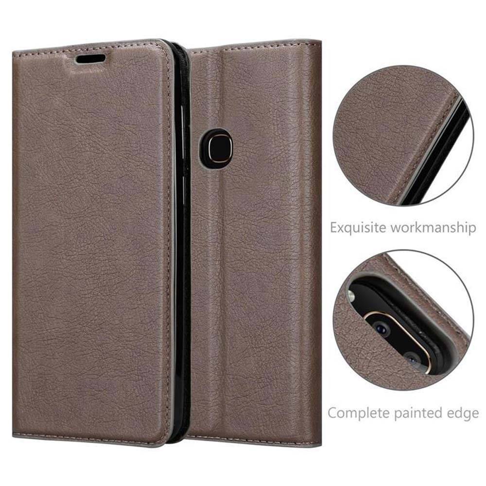 Cadorabo Hülle für Vivo Y85 Schutz Hülle in Braun Handyhülle Etui Case Cover Magnetverschluss