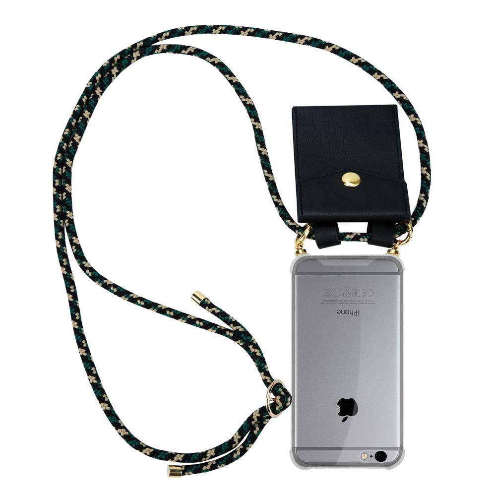 Cadorabo Hülle für Apple iPhone 6 / 6S Schutzhülle in Braun Handy Kette Silikon Kordel abnehmbares Etui