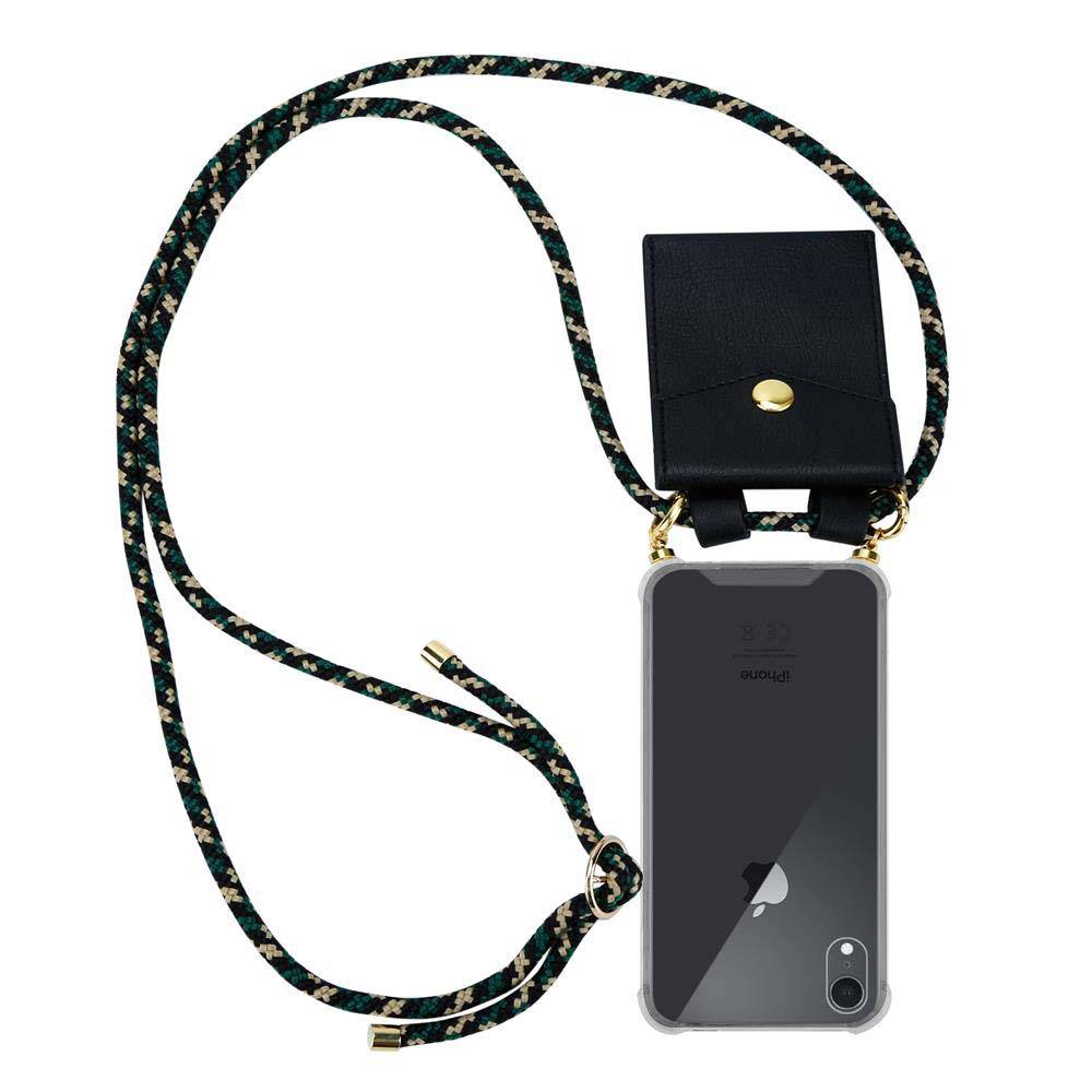 Cadorabo Hülle für Apple iPhone XR Schutzhülle in Braun Handy Kette Silikon Kordel abnehmbares Etui