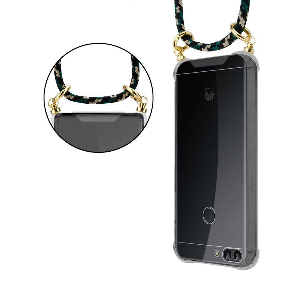 Cadorabo Hülle für Huawei P SMART 2018 / Enjoy 7S Schutzhülle in Braun Handy Kette Silikon Kordel abnehmbares Etui