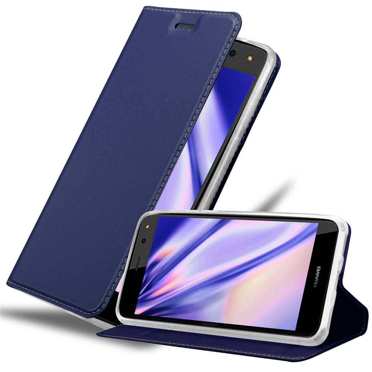 Cadorabo Handyhülle für Huawei Y5 2017 / Y6 2017 Schutz Hülle in Blau Cover Etui Book Case Booklet