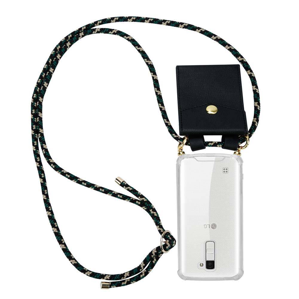 Cadorabo Hülle für LG K10 2016 Schutzhülle in Braun Handy Kette Silikon Kordel abnehmbares Etui