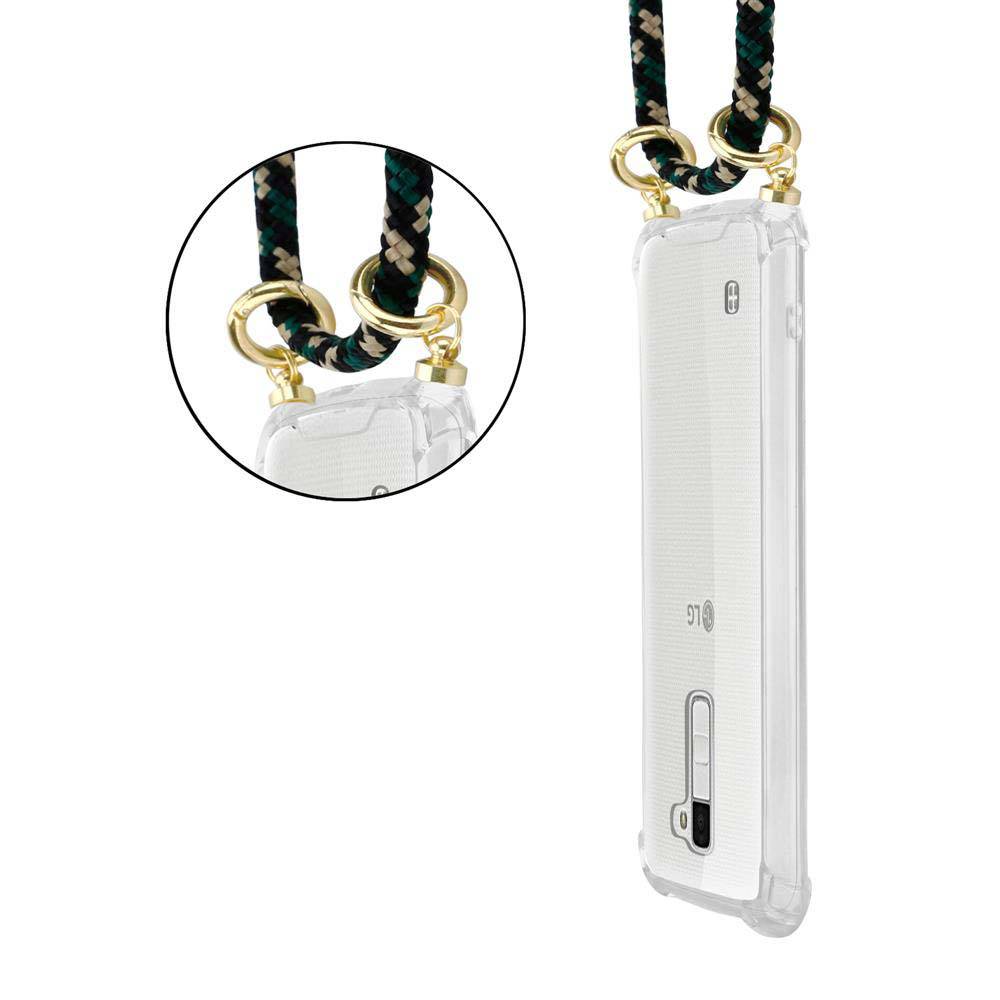 Cadorabo Hülle für LG K10 2016 Schutzhülle in Braun Handy Kette Silikon Kordel abnehmbares Etui