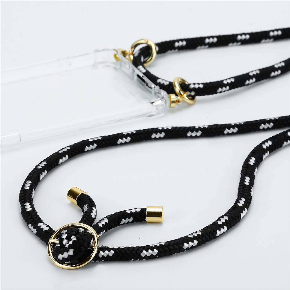 Cadorabo Hülle für LG V40 Schutzhülle in Schwarz Handy Kette Silikon Kordel abnehmbares Etui