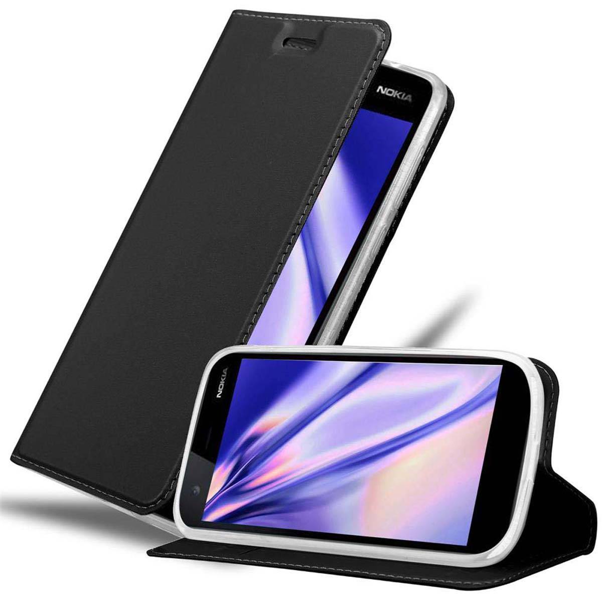 Cadorabo Handyhülle für Nokia 1 2018 Schutz Hülle in Schwarz Cover Etui Book Case Booklet