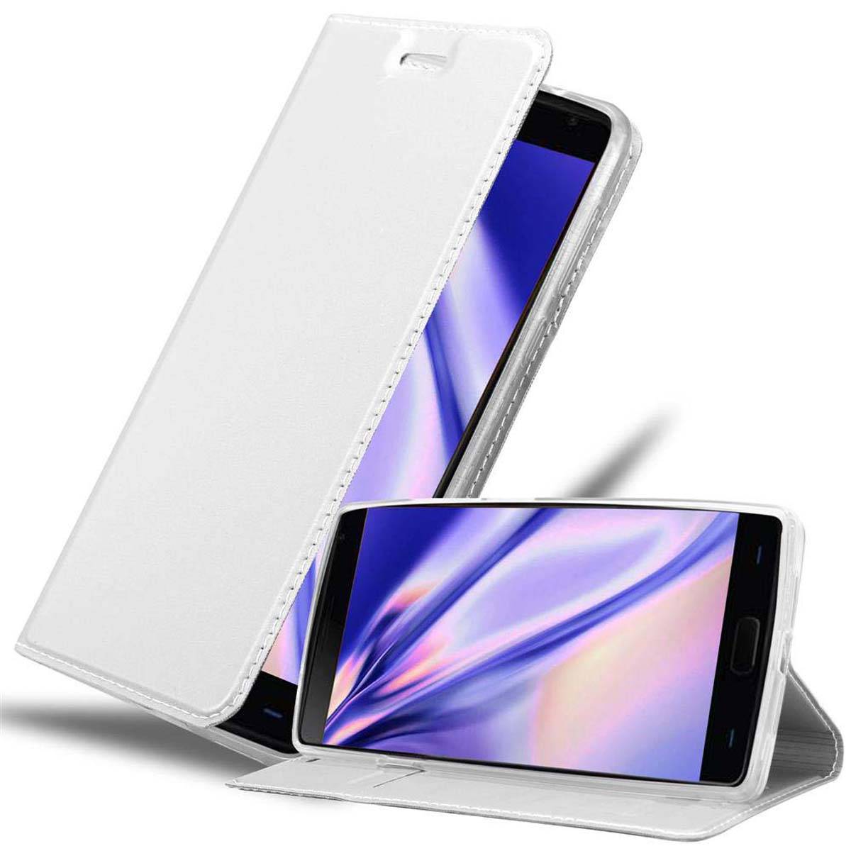 Cadorabo Handyhülle für OnePlus 2 Schutz Hülle in Silber Cover Etui Book Case Booklet