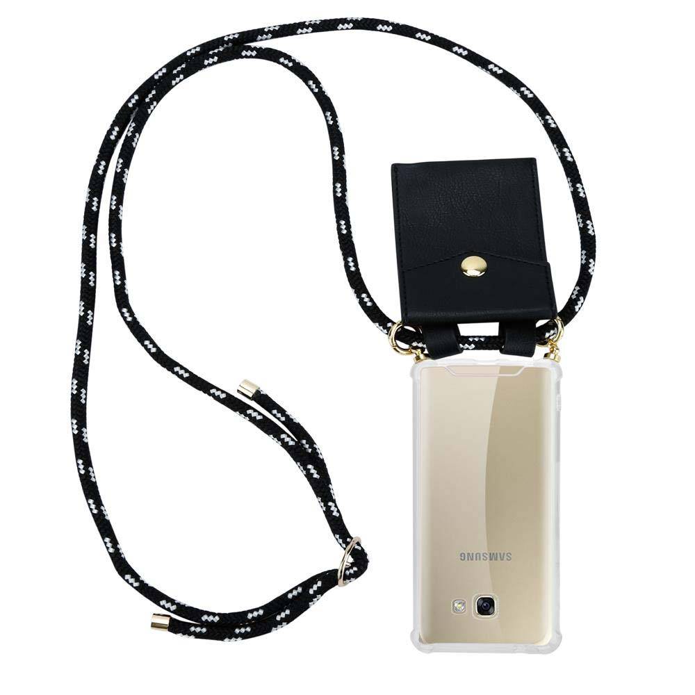 Cadorabo Hülle für Samsung Galaxy A5 2017 Schutzhülle in Schwarz Handy Kette Silikon Kordel abnehmbares Etui
