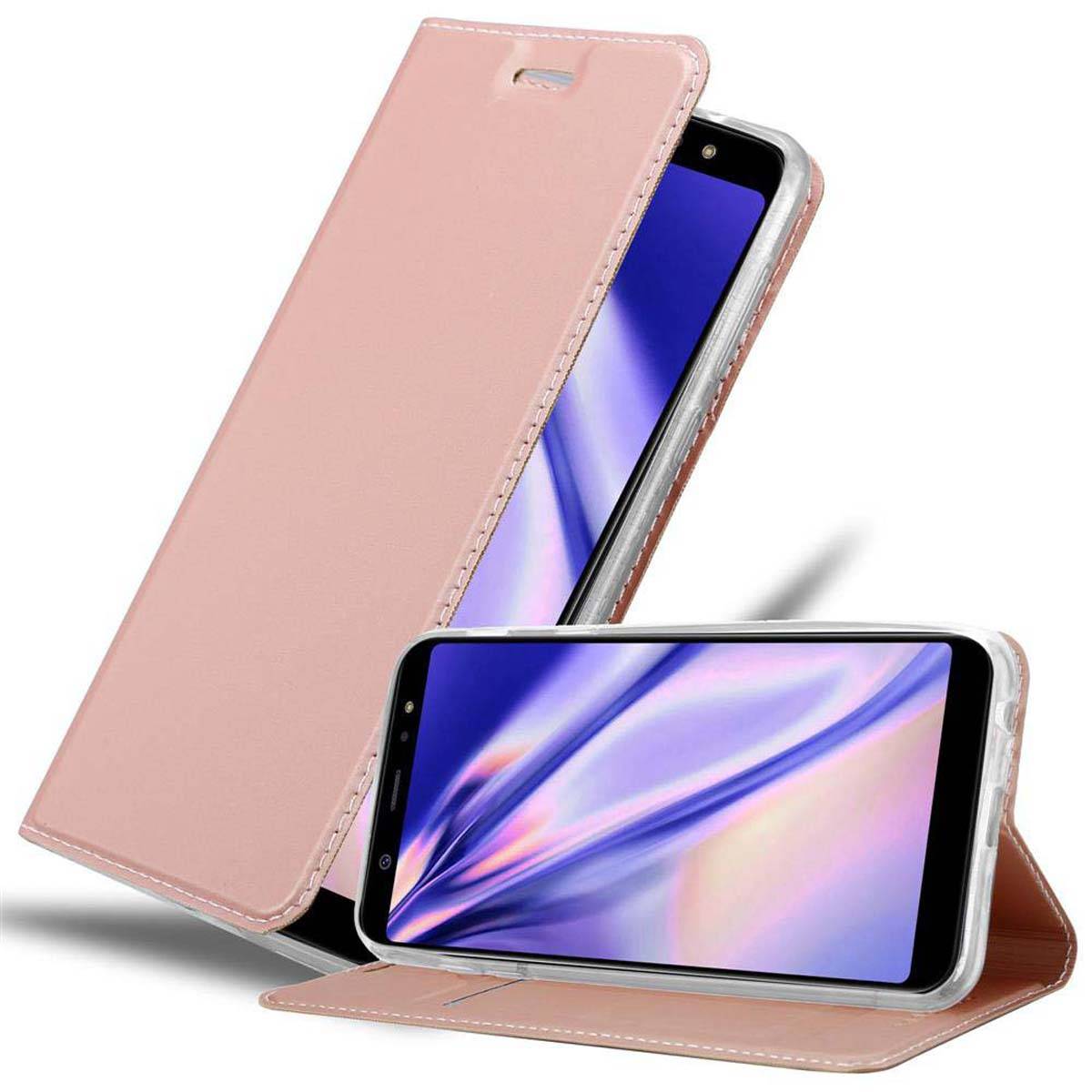Cadorabo Handyhülle für Samsung Galaxy A6 PLUS 2018 Schutz Hülle in Rosa Cover Etui Book Case Booklet