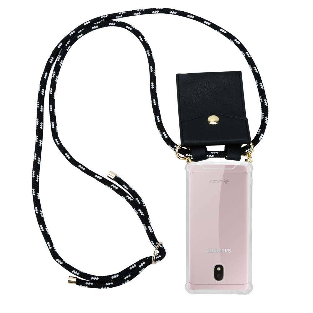 Cadorabo Hülle für Samsung Galaxy J5 2017 Schutzhülle in Schwarz Handy Kette Silikon Kordel abnehmbares Etui