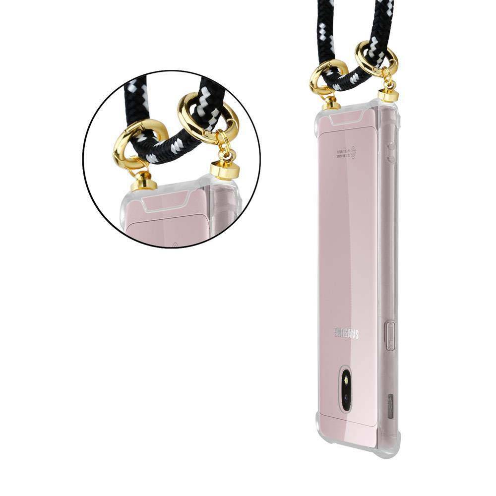 Cadorabo Hülle für Samsung Galaxy J5 2017 Schutzhülle in Schwarz Handy Kette Silikon Kordel abnehmbares Etui