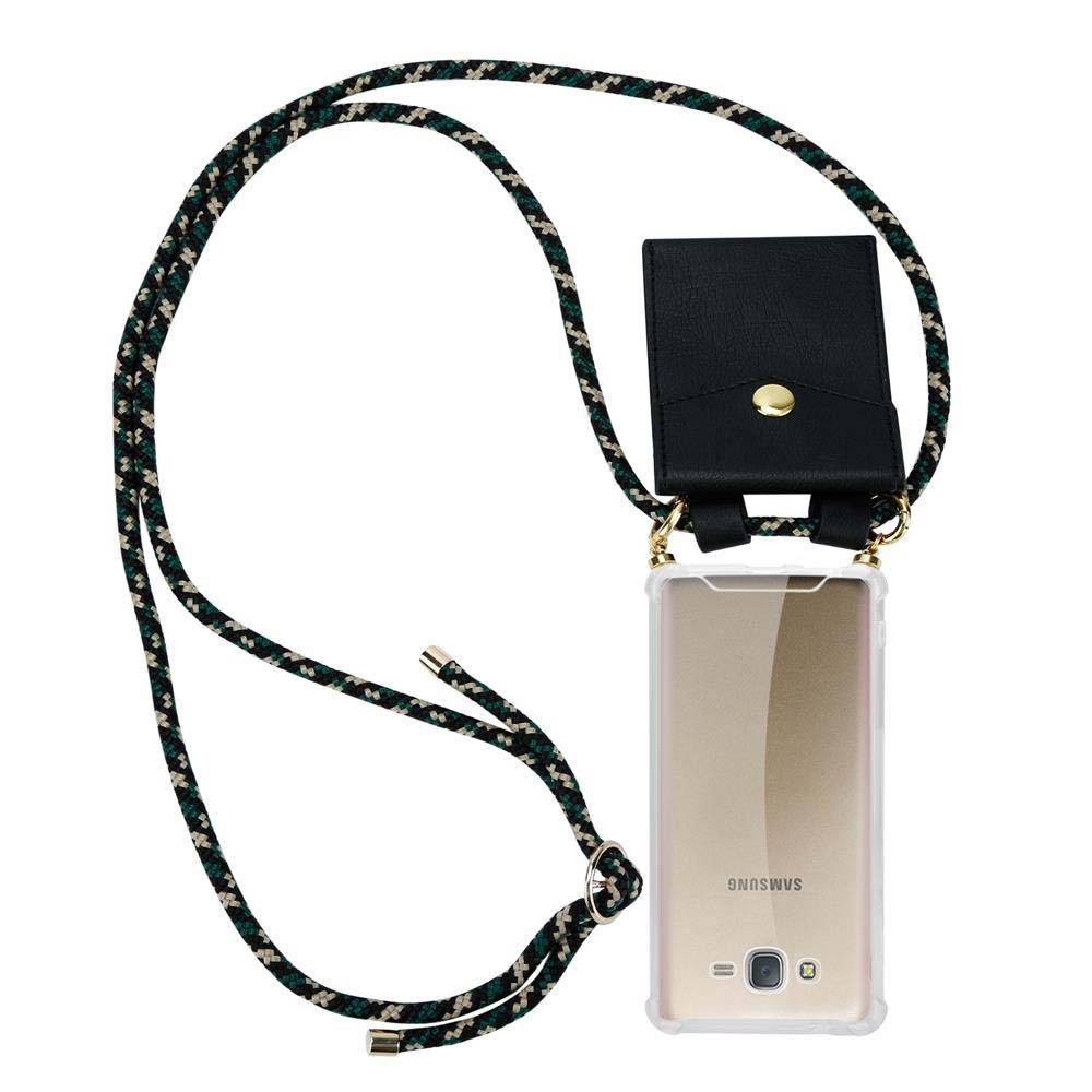 Cadorabo Hülle für Samsung Galaxy J7 2015 Schutzhülle in Braun Handy Kette Silikon Kordel abnehmbares Etui