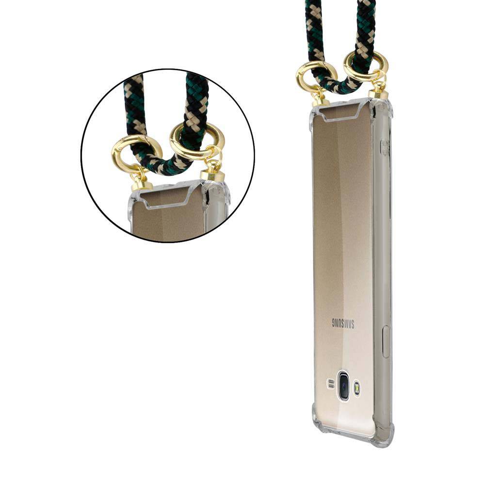 Cadorabo Hülle für Samsung Galaxy J7 2015 Schutzhülle in Braun Handy Kette Silikon Kordel abnehmbares Etui
