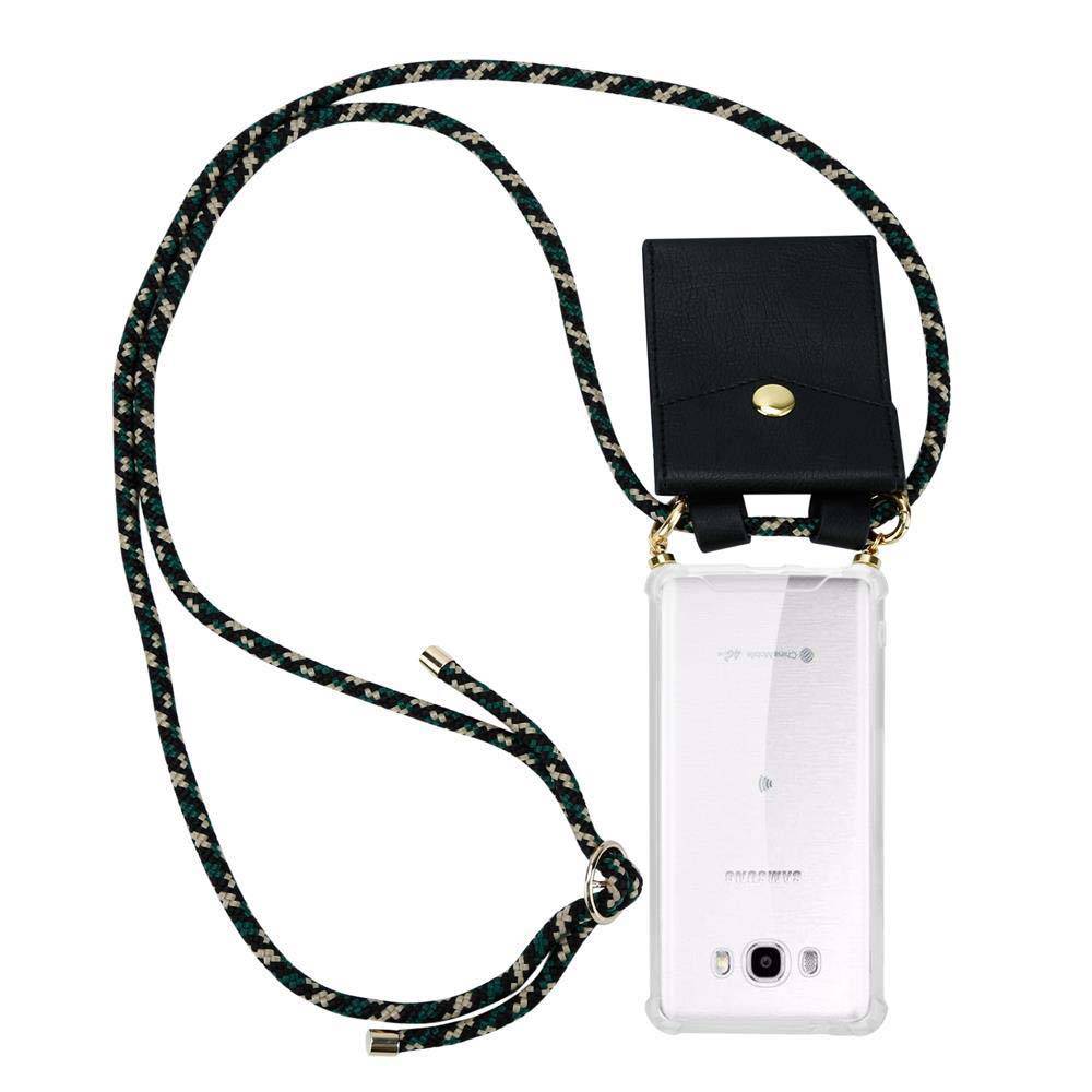 Cadorabo Hülle für Samsung Galaxy J7 2016 Schutzhülle in Braun Handy Kette Silikon Kordel abnehmbares Etui
