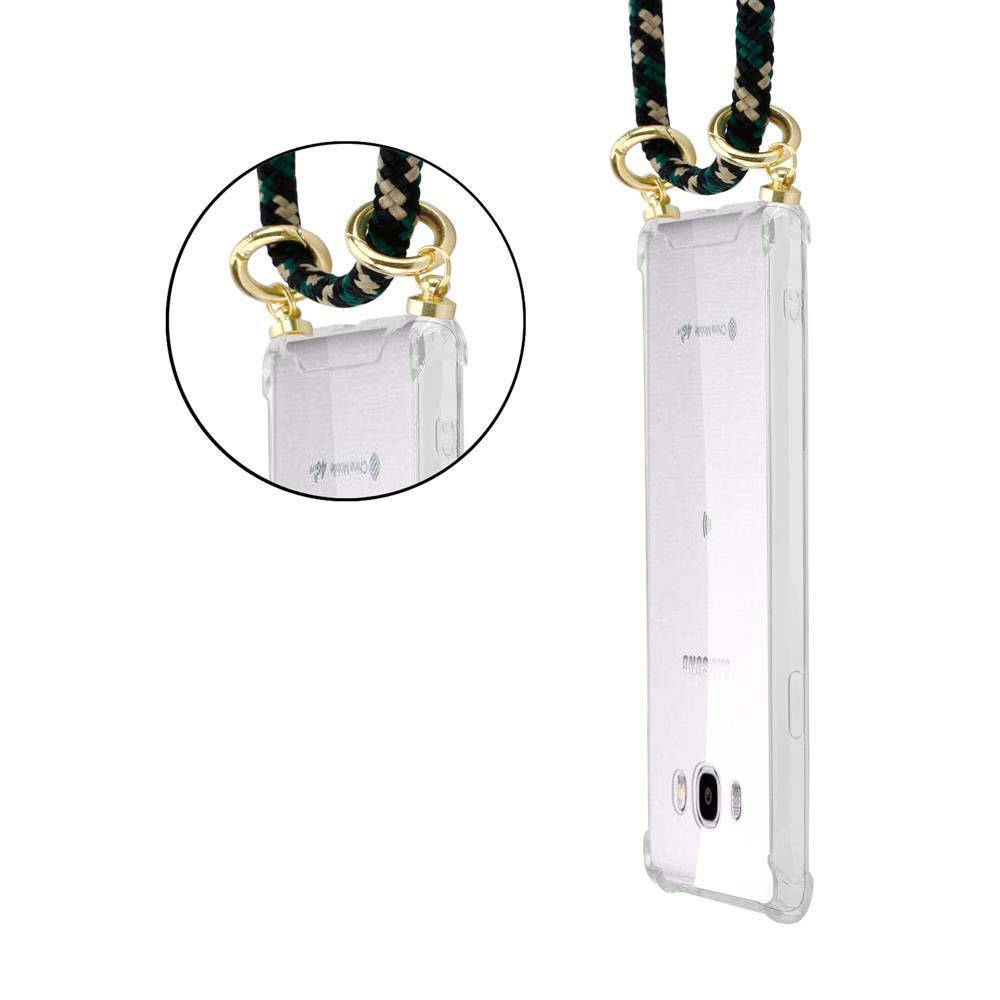 Cadorabo Hülle für Samsung Galaxy J7 2016 Schutzhülle in Braun Handy Kette Silikon Kordel abnehmbares Etui