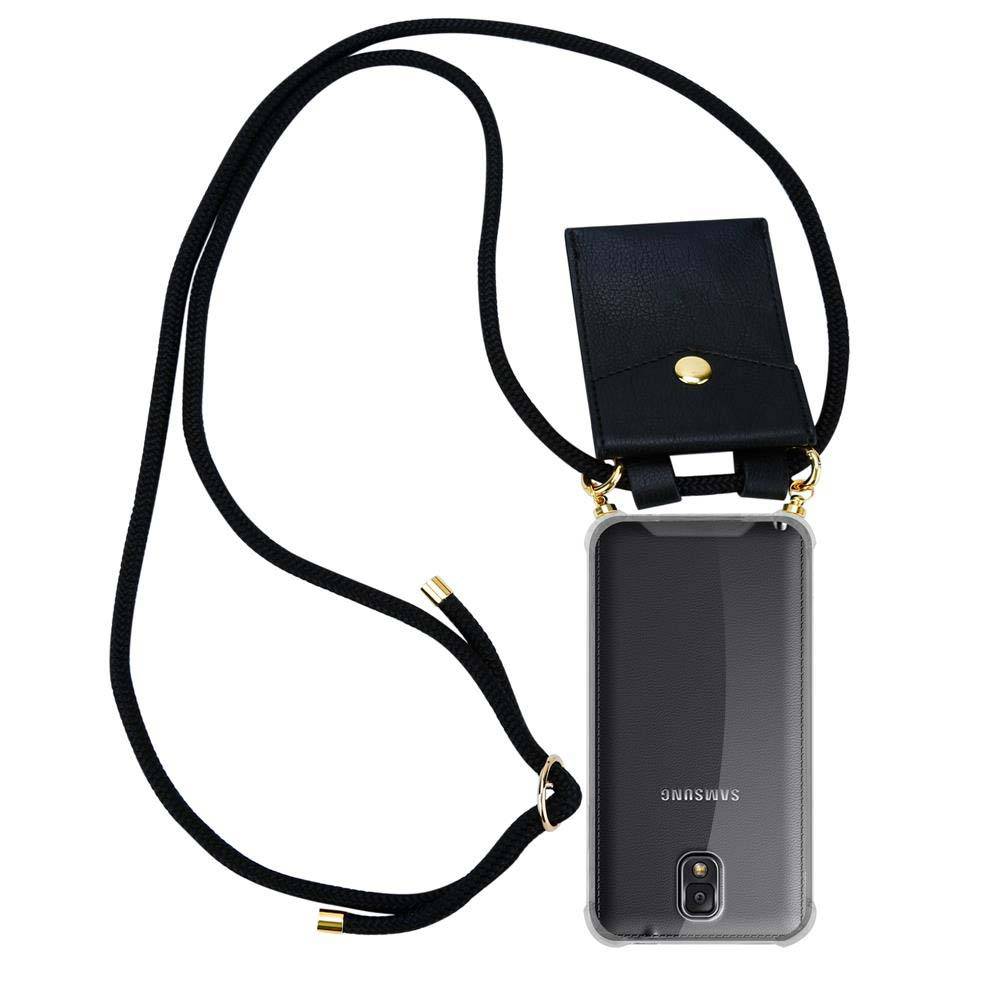 Cadorabo Hülle für Samsung Galaxy NOTE 3 Schutzhülle in Schwarz Handy Kette Silikon Kordel abnehmbares Etui