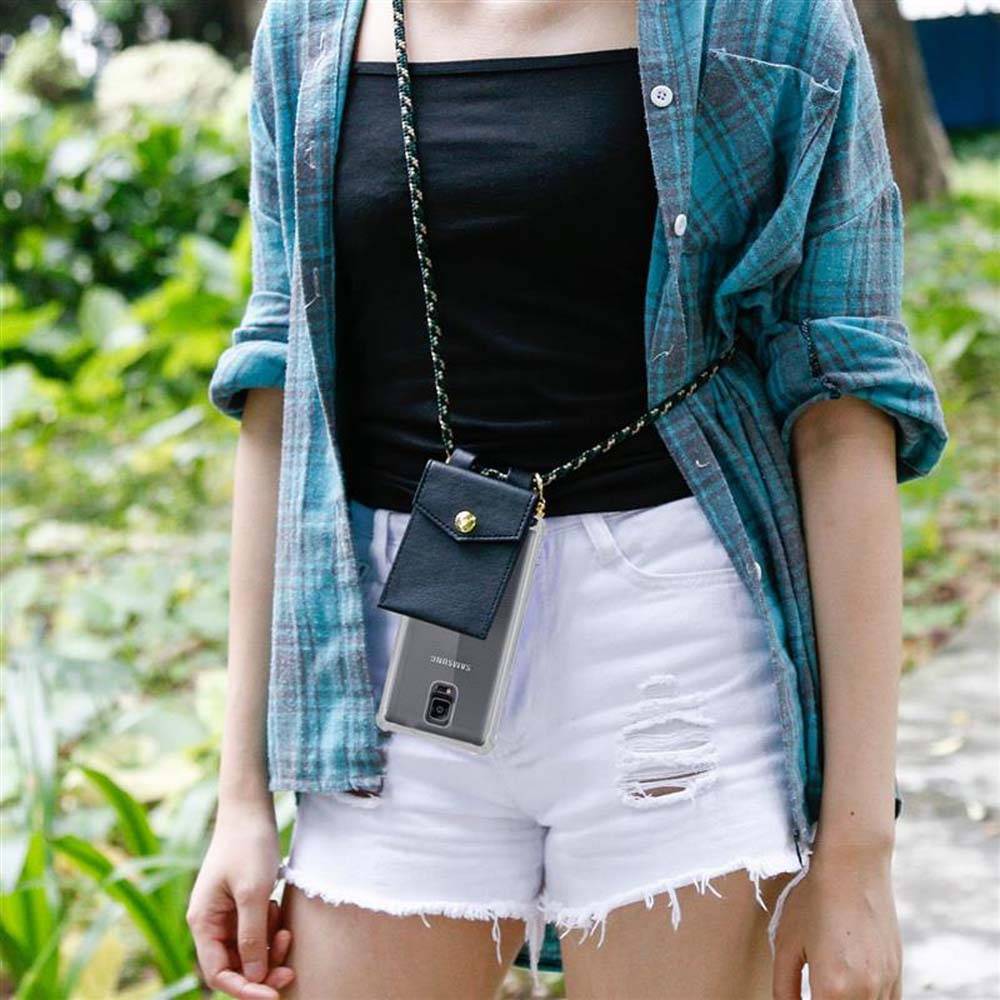 Cadorabo Hülle für Samsung Galaxy NOTE 4 Schutzhülle in Braun Handy Kette Silikon Kordel abnehmbares Etui