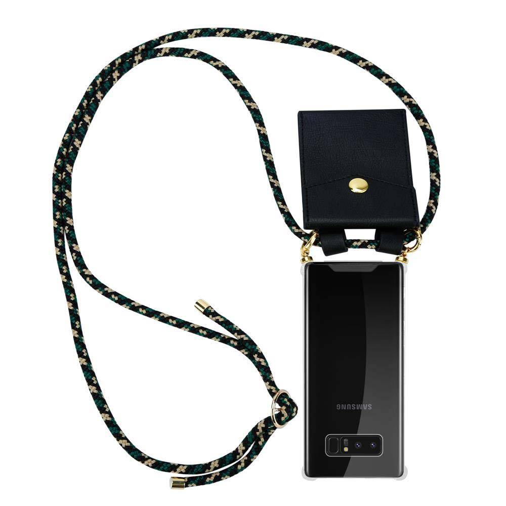 Cadorabo Hülle für Samsung Galaxy NOTE 8 Schutzhülle in Braun Handy Kette Silikon Kordel abnehmbares Etui