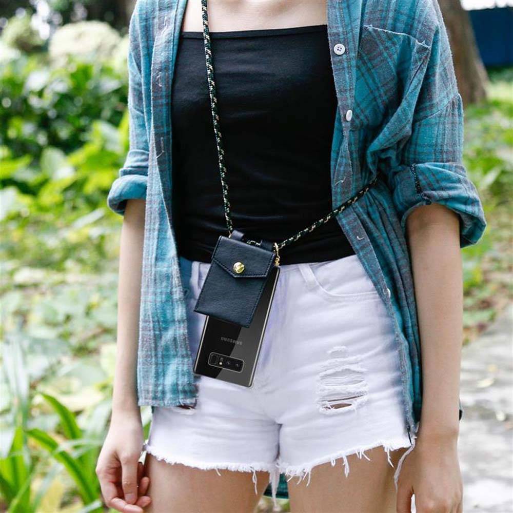 Cadorabo Hülle für Samsung Galaxy NOTE 8 Schutzhülle in Braun Handy Kette Silikon Kordel abnehmbares Etui