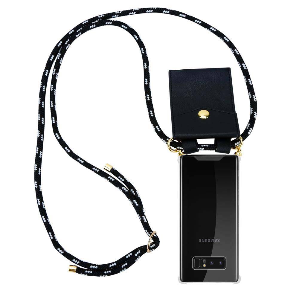Cadorabo Hülle für Samsung Galaxy NOTE 8 Schutzhülle in Schwarz Handy Kette Silikon Kordel abnehmbares Etui