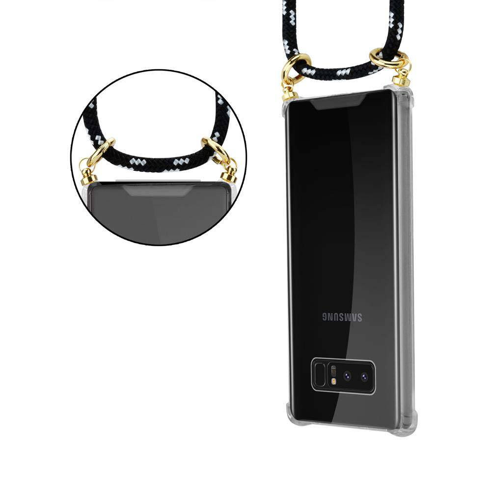 Cadorabo Hülle für Samsung Galaxy NOTE 8 Schutzhülle in Schwarz Handy Kette Silikon Kordel abnehmbares Etui
