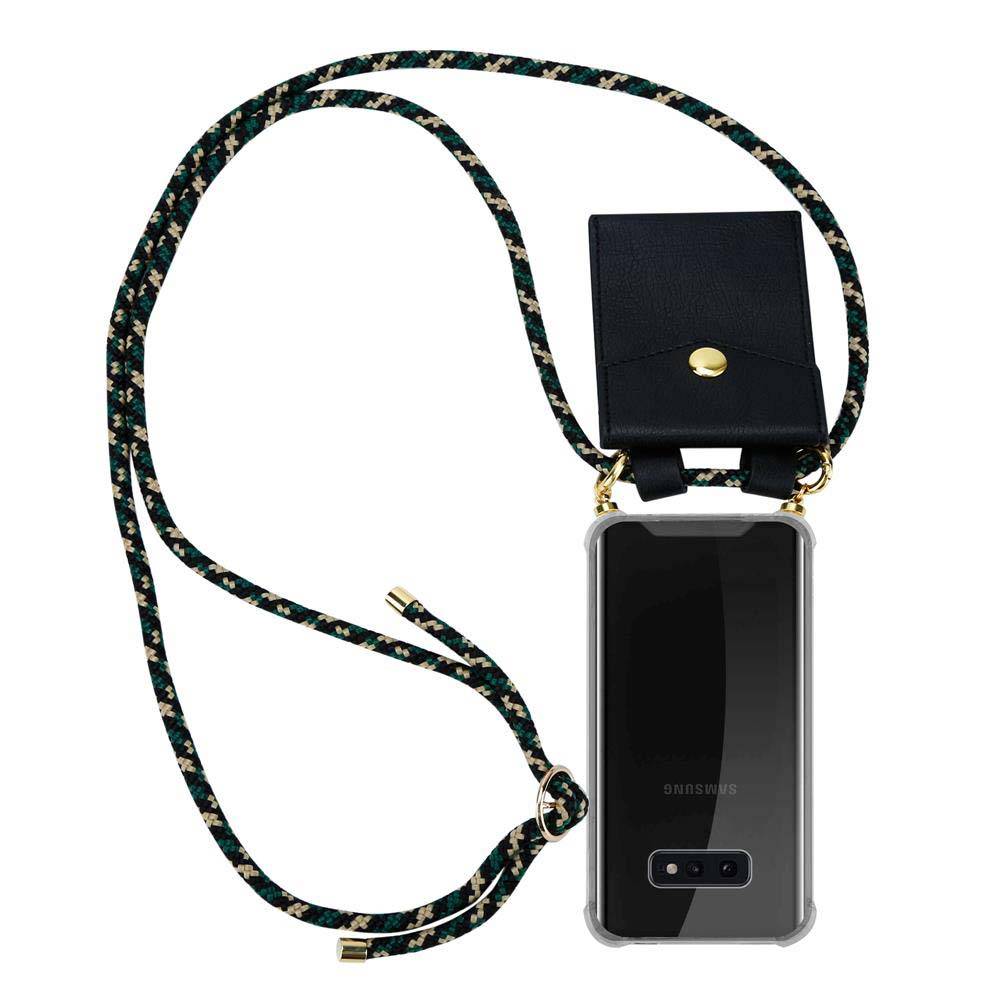 Cadorabo Hülle für Samsung Galaxy S10e Schutzhülle in Braun Handy Kette Silikon Kordel abnehmbares Etui