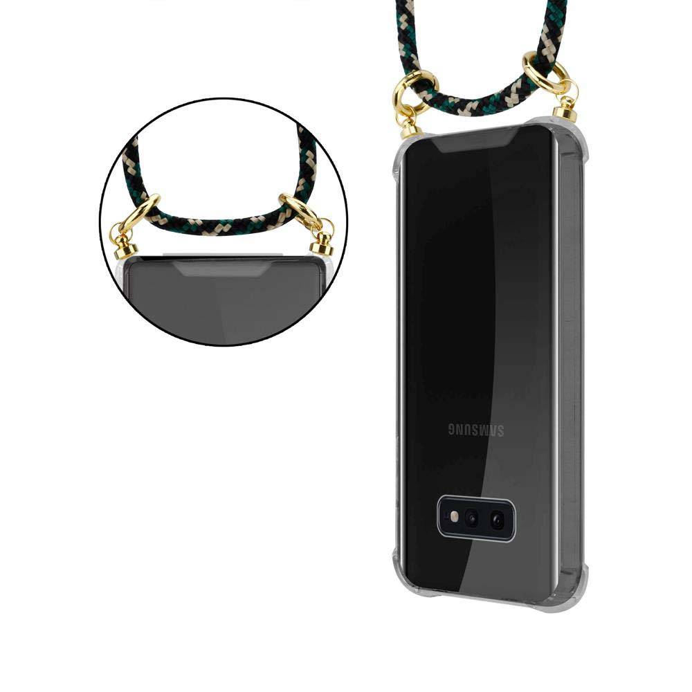 Cadorabo Hülle für Samsung Galaxy S10e Schutzhülle in Braun Handy Kette Silikon Kordel abnehmbares Etui