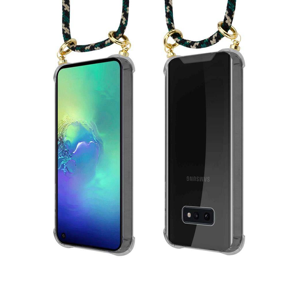Cadorabo Hülle für Samsung Galaxy S10e Schutzhülle in Braun Handy Kette Silikon Kordel abnehmbares Etui