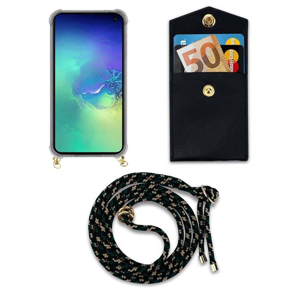 Cadorabo Hülle für Samsung Galaxy S10e Schutzhülle in Braun Handy Kette Silikon Kordel abnehmbares Etui