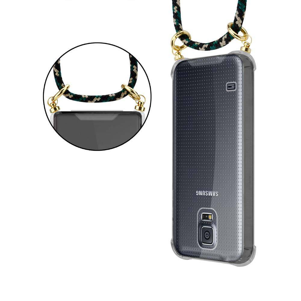 Cadorabo Hülle für Samsung Galaxy S5 / S5 NEO Schutzhülle in Braun Handy Kette Silikon Kordel abnehmbares Etui