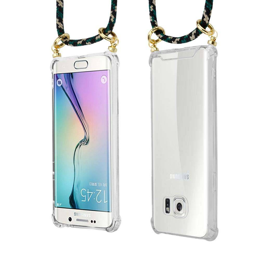 Cadorabo Hülle für Samsung Galaxy S6 Schutzhülle in Braun Handy Kette Silikon Kordel abnehmbares Etui