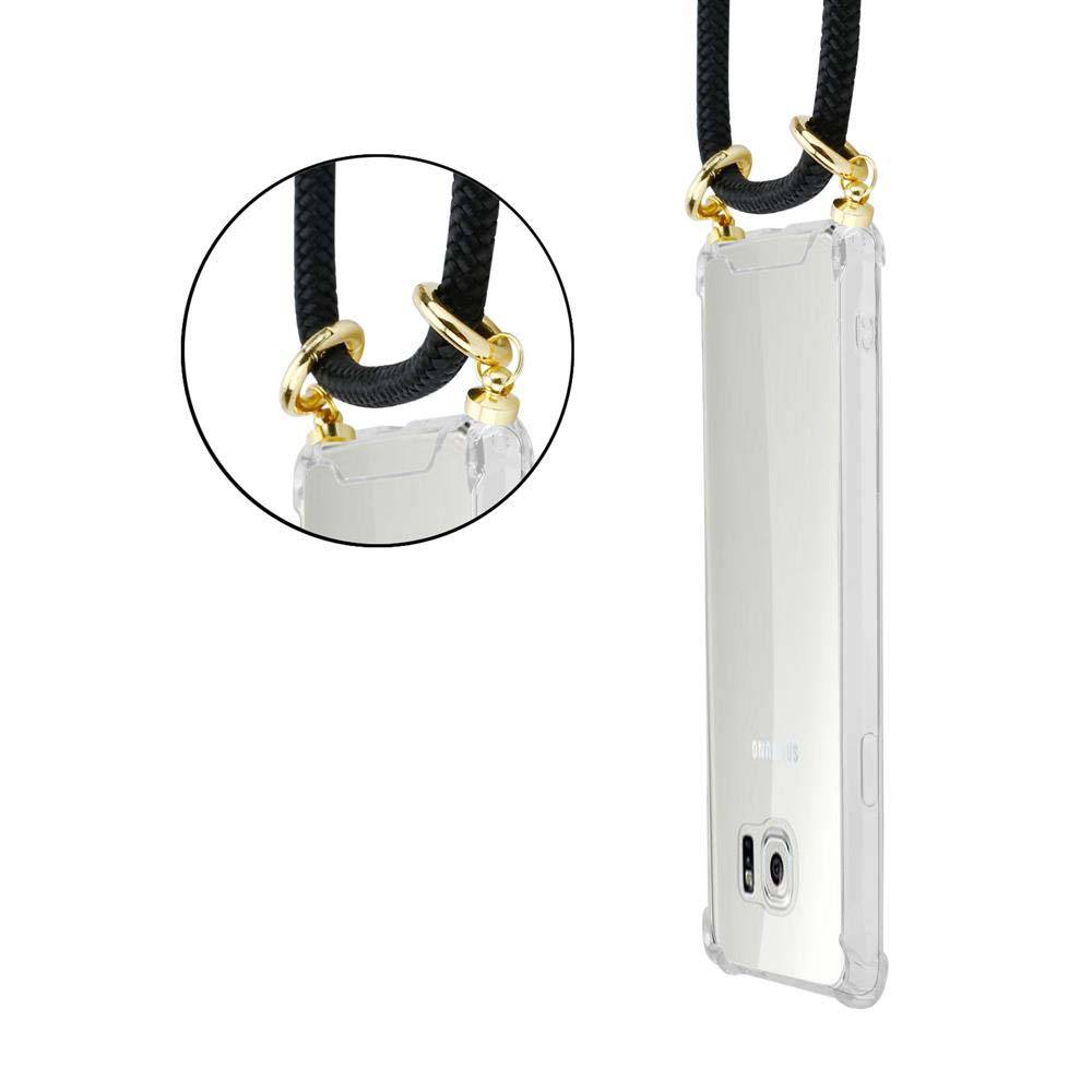 Cadorabo Hülle für Samsung Galaxy S6 Schutzhülle in Schwarz Handy Kette Silikon Kordel abnehmbares Etui