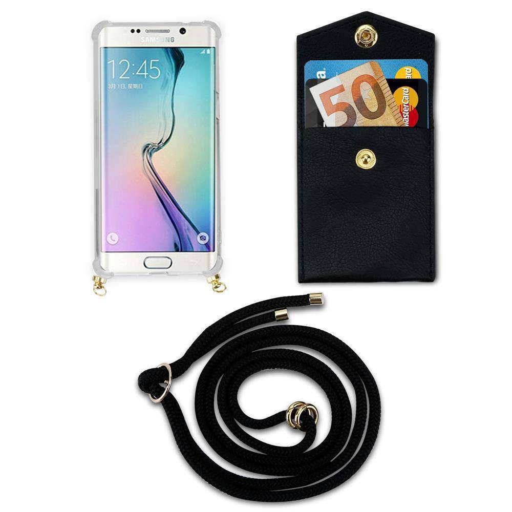 Cadorabo Hülle für Samsung Galaxy S6 Schutzhülle in Schwarz Handy Kette Silikon Kordel abnehmbares Etui