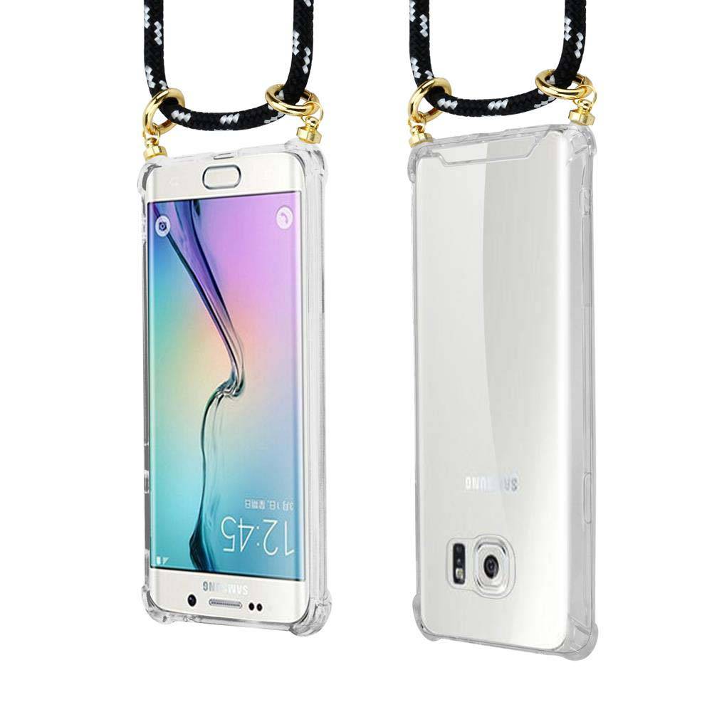Cadorabo Hülle für Samsung Galaxy S6 Schutzhülle in Schwarz Handy Kette Silikon Kordel abnehmbares Etui