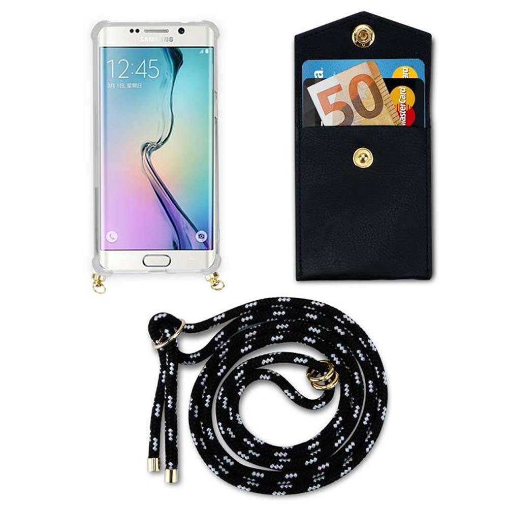 Cadorabo Hülle für Samsung Galaxy S6 Schutzhülle in Schwarz Handy Kette Silikon Kordel abnehmbares Etui