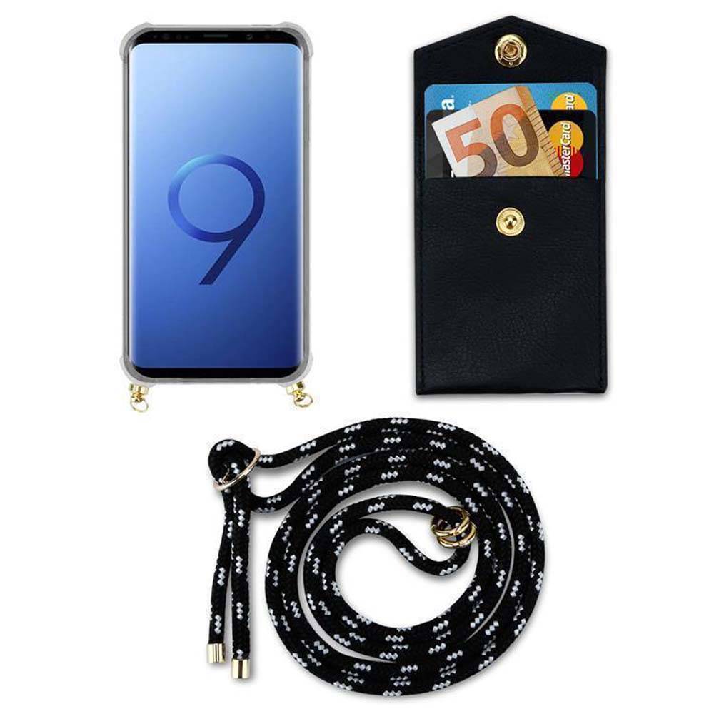 Cadorabo Hülle für Samsung Galaxy S9 Schutzhülle in Schwarz Handy Kette Silikon Kordel abnehmbares Etui